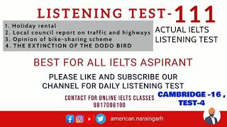 IELTS LISTENING TEST111 Cambridge16 Listening Test4 [upl. by Naryk]