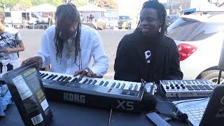 Clocksyn and Osiris practicing piano in Leimert Park [upl. by Aihsekan335]