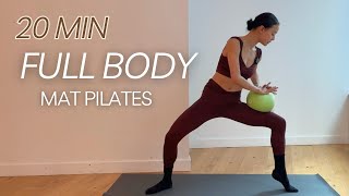 20 MIN FULL BODY WORKOUT  At Home Mat Pilates Workout [upl. by Alicirp]