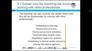 NCFE L4 CET Understanding roles responsibilities and relationships in education and training LO3 [upl. by Lihka]