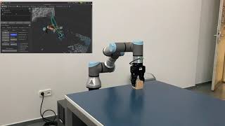 Universal Robots UR3e with Robotis RHP12RN gripper and Intel Realsense D435i using ROS and MoveIt [upl. by Galliett]