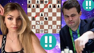 Unscientific chess game  Anna Cramling vs Magnus Carlsen 3 [upl. by Marie-Ann634]