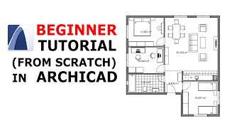 ARCHICAD Tutorial  BASIC FLOOR PLAN [upl. by Solracnauj531]