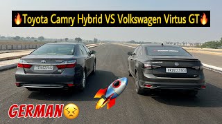 Toyota Camry Hybrid VS Volkswagen Virtus GT Drag Race👿 Game Khatam😂 virtus camry dragrace [upl. by Normac908]