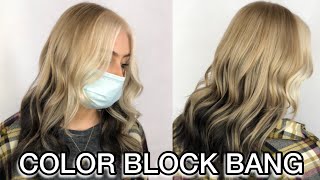 Color Block Bang  Blonde on Blonde Haircolor  How to Double Process Hair  Maxine Glynn [upl. by Sunderland113]