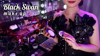 ASMR Black Swan Makeup🦢🖤Halloween Special [upl. by Elva]