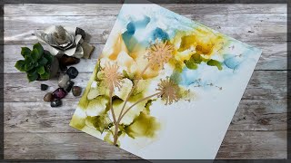 Relaxing Alcohol Ink Art  Spring Flowers 🌷🌹🌻 [upl. by Bores]