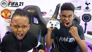 Can i Beat My Little Brother at Fifa 21 Man Utd vs Tottenham  KAILEM [upl. by Binah]