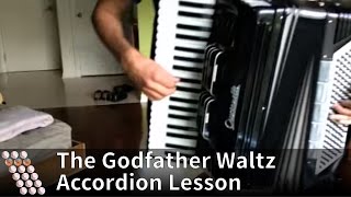 Godfather Waltz by Nino Rota  Tutorial on playing the song on accordion [upl. by Niawd690]