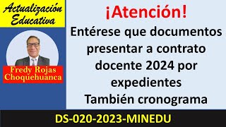 Presentación de expediente para contrato docente 2024 tercera etapa [upl. by Alhak]