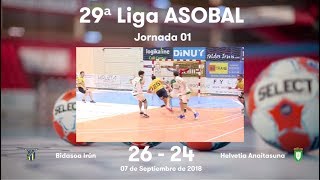 LIGA ASOBAL J01 Bidasoa Irún  Helvetia Anaitasuna 2624 [upl. by Anoerb778]