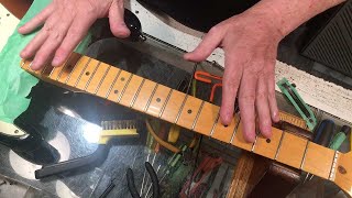 How to quickly clean a maple fretboard with a urethane finish [upl. by Kidder]