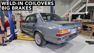 BMW E28 Overhaul  How To Weld In Coilovers [upl. by Etnaled32]