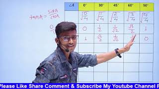 Trigonometry table short Trick  Trigonometry Table class 10th Trigonometry Formula by pankaj sir [upl. by Ilram]