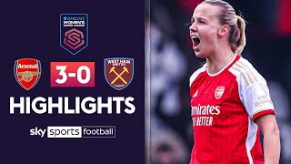 Beth Mead back on the scoresheet 💪  Arsenal 30 West Ham  WSL Highlights [upl. by Isidor]