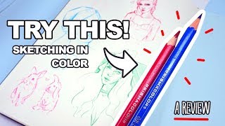 Sketching in COLOR A MUST TRY 【Prismacolor ColErase REVIEW】 [upl. by Godden152]