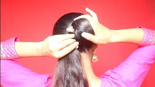 Cute hairstyle for Medium hair । Juda hairstyle For Ladies simple and Easy [upl. by Dare]