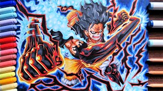 Drawing Luffy Gear 4 SnakeMan Jet Culverin  Wano Kuni  One Piece [upl. by Assillem]