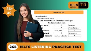 Customer Detail Form  IELTS Listening practice test 2025 with Answers [upl. by Doownelg]