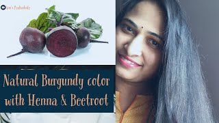 Pure Burgundy color with Henna amp Beetroot  Henna Hair Pack Natural Hair pack [upl. by Ayanaj]