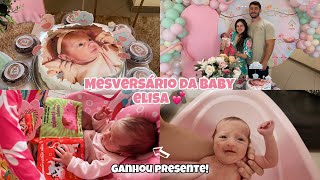 ELISA FEZ 1 MÊS 💕  mesversário  presente  vlog  niver do papai e muito mais [upl. by Hnacogn]