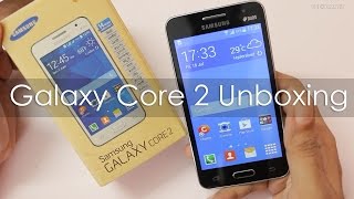 Samsung Galaxy Core 2 Unboxing First Boot amp Hands on Overview [upl. by Ddahc928]