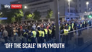 Police officers injured as riots break out in Plymouth [upl. by Airekal67]