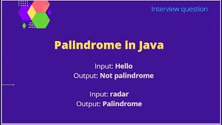 5 Palindrome in Java  Explained in தமிழ் [upl. by Nnalyrehc]