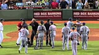 Red Sox Indians benches clear [upl. by Crissy]