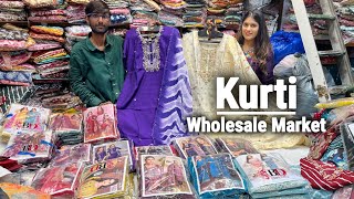 Wholesale Price Kurti Collection from Gangh brothers  kurti wholesale market in kolkata barabazar [upl. by Kacy]