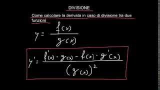 CORSO DI MATEMATICA  LEZIONE 35  DERIVATA IN CASO DI PRODOTTO RAPPORTO DI FUNZIONI  PARTE 19 [upl. by Zacharias]