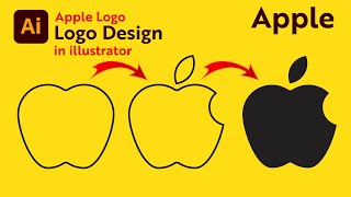 How to Create Apple Logo Design in Illustrator  Apple Logo  Logo Design  Adobe Illustrator [upl. by Myke]