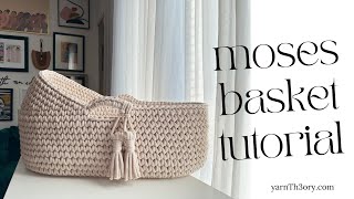 DIY Moses Basket  crochet tutorial [upl. by Rosanna112]