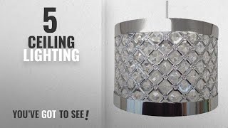 Top 10 Ceiling Lighting 2018 Moda Sparkly Ceiling Pendant Light Shade Fitting Silver [upl. by Betteann]