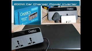 Laptop Car Charger Inverter  Ceptics 200W  Testing amp Review inverter portable electronic [upl. by Eenwat]