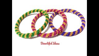 DIYHow to Make Silk thread Designer BanglesSpiral Designer BanglesSilk thread Ball Chain Bangles [upl. by Namolos]