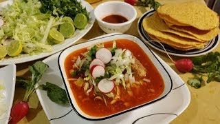 POZOLE ROJO de Puerco y POLLO  Antojito Mexicano [upl. by Waneta143]