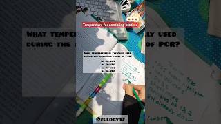 Temperature required for annealing process of PCR exam neet biology cbseupsc shorts [upl. by Klecka]