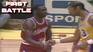 1984 Rookie Michael Jordan First Game vs Magic Johnson amp Kareem AbdulJabbar [upl. by Eelyme]