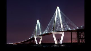 Charlestons Ravenel Bridge Night POV  Charleston South Carolina [upl. by Elockcin]