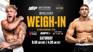 Jake Paul vs Tommy Fury OFFICIAL WEIGHIN [upl. by Corabelle61]