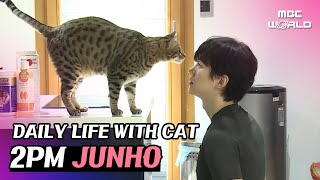 CC Working out at HOME GYM and playing with cat 2PM JUNHO [upl. by Lubbi8]