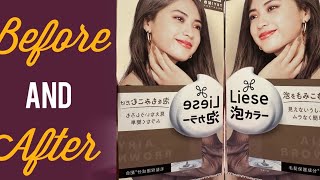 LIESE HAIR DYE BUBBLE SHAMPOO in AIRY BROWN…BEFORE AND AFTER [upl. by Yeldahc]