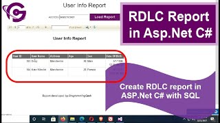 Asp net RDLC Report  Create RDLC Report in Asp net C With SQL Step By Step [upl. by Leiso]