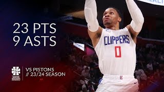 Russell Westbrook 23 pts 9 asts vs Pistons 2324 season [upl. by Barbie]