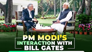 quotFrom AI to digital paymentsquot Bill Gates and PM Modis interaction at the PMs residence [upl. by Eelame818]