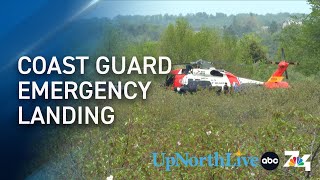 Coast Guard helicopter makes emergency landing in field [upl. by Oyr]