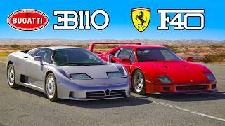 Ferrari F40 v Bugatti EB110 DRAG RACE [upl. by Johannes]