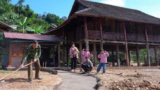 Building Flower Pots Completing Road Down to Fish Pond  Family Farm [upl. by Rumit415]