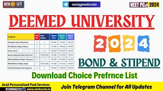 NEET PG 2024 Deemed University PG MEDICAL Bond and Stipend 2024 🔥 MDMS Bond amp Stipend Latest 2024 [upl. by Bergstein]